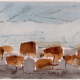 <em>Plateau Les Bokooes</em>, 1997 (aquarel)